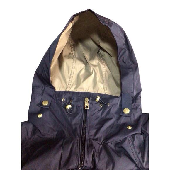 Cole Haan Women's Hooded Weather Resistant Jacket Coat Navy Indigo Size S/P - Picture 4 of 11